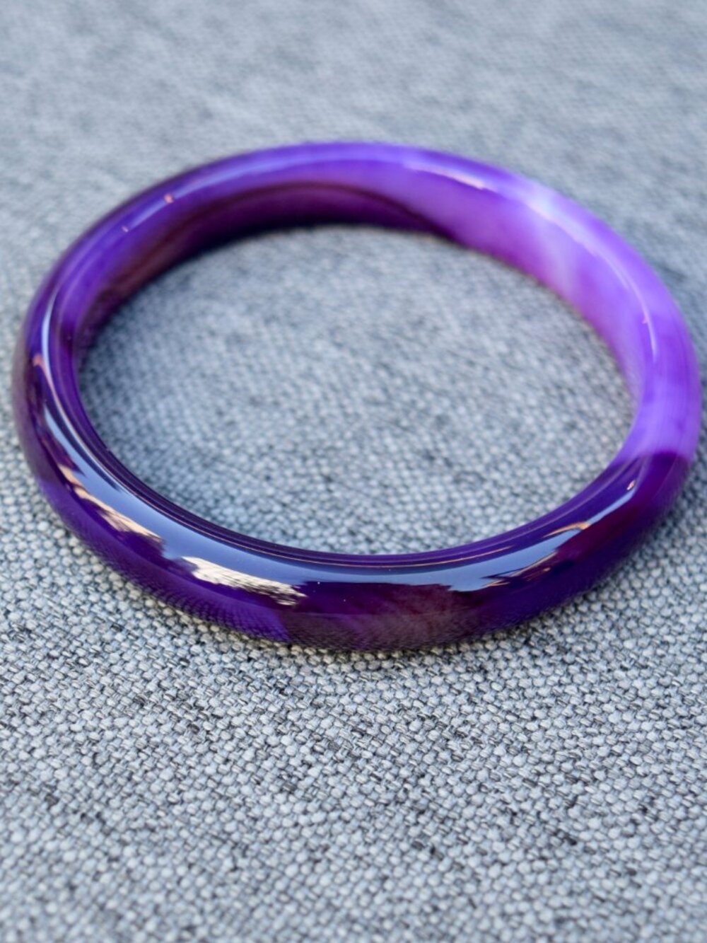 54.5 mm Agate Bangle Bracelet - Purple -Chinese Agate Bracelet